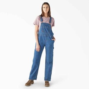 Women's Relaxed Fit Overalls - Blue Denim, XS